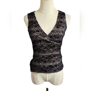 Vintage Eyeshadow Black Lace Stretch Top
